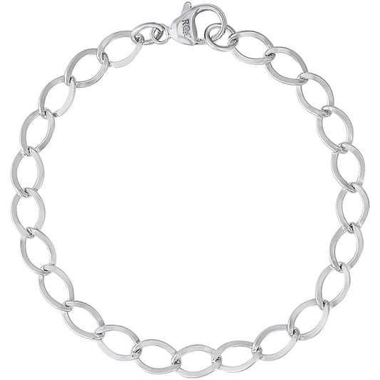 Rembrandt Sterling Silver Dapped Curb Link Classic Bracelet. 7"