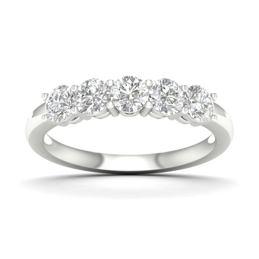 Maharaja Collection 5 Stone Lab Grown Diamond Band in 14K White Gold (1.00ctw)