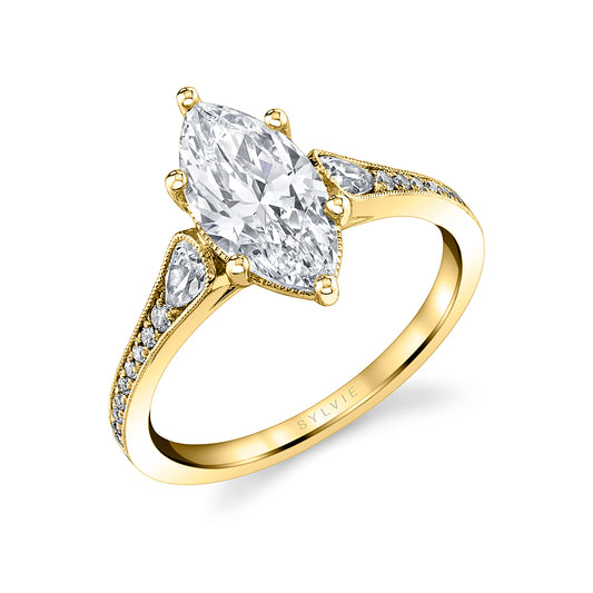 Maharaja Collection Marquise Diamond Engagement Ring in 14K Yellow Gold (2.32ctw)