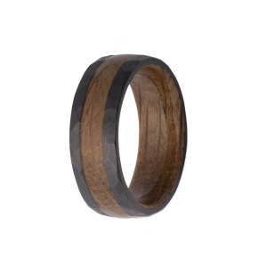 Maharaja Collection Zirconium Dome Forged Men's Band with Whiskey Inlay in Other (8mm)