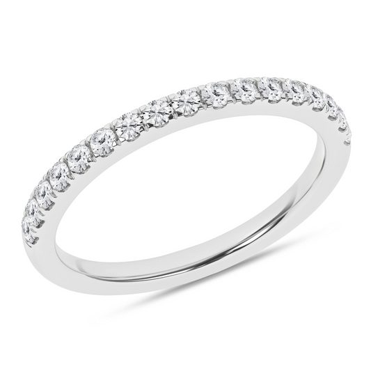 Maharaja Collection Lab Grown Diamond Wedding Band with 17 Diamonds 0.33ctw in 14Kt White Gold
