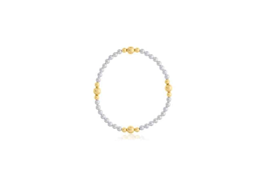 Maharaja Collection Two Tone 4MM Beaded Bracelet in Sterling Silver & Gold Filled