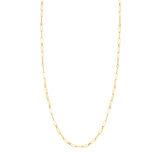 Maharaja Collection Paper Clip Chain Necklace in 18K Yellow Gold (34")
