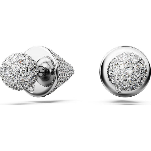 Maharaja Collection Luna Stud Earrings in White Moon Swarovski Rhodium Plated