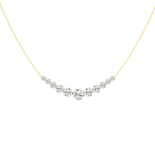 Maharaja Collection Round Diamond Bar Necklace in 14K Yellow Gold (3.54ctw)