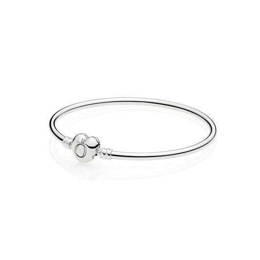 Maharaja Collection Heart Clasp Bangle in Silver