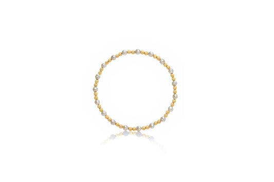 Maharaja Collection 2x1 3mm Gold Filled Bead & 4mm Pearl Bracelet in Gold