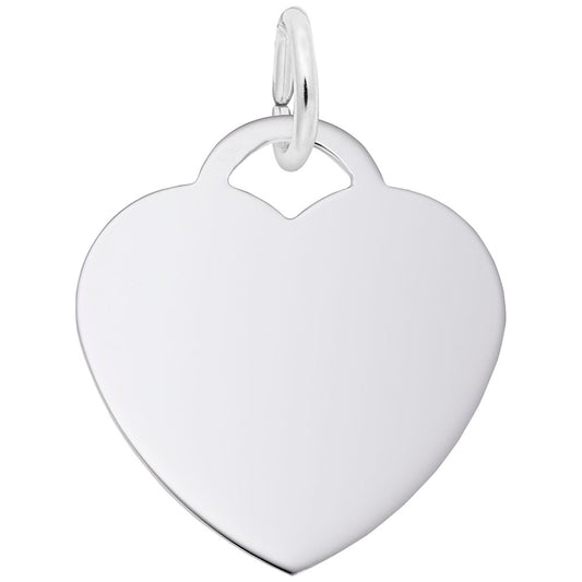 Maharaja Collection Medium Heart Charm in Sterling Silver