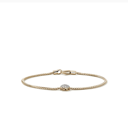 Diamond Pave 1.8mm Bracelet with Lobster Clasp in 14Kt Yellow Gold (0.15ctw)
