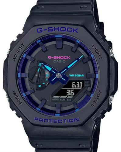 Maharaja Collection 48.50mm Black and Blue Violet G-Shock Analog Digital Virtual Reality Watch in Resin