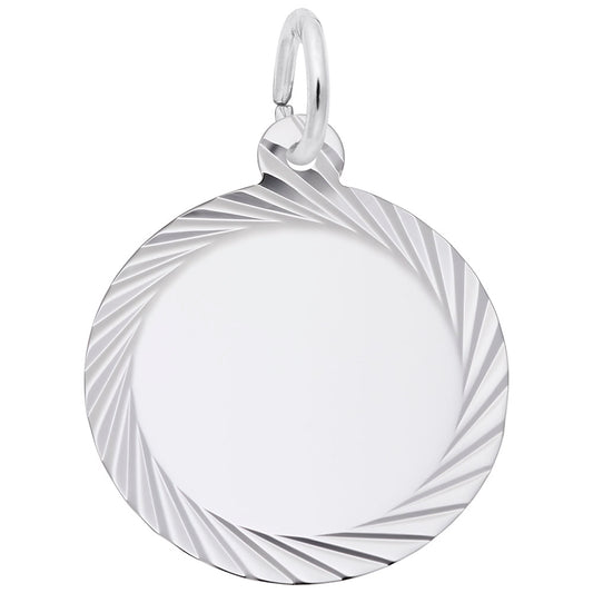 Maharaja Collection Round Disc Charm in Sterling Silver