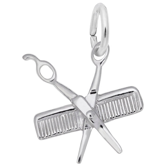 Maharaja Collection Rembrandt Charms Sterling Silver Comb and Scissors Charm