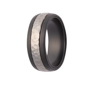 Maharaja Stone Spinner Dome Matte Band with Titanium Spin Center Band in Titanium