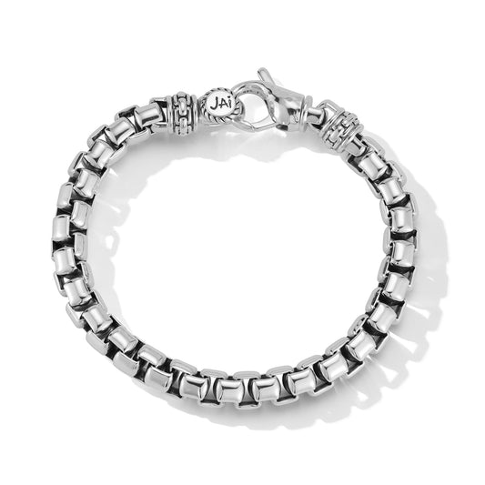 Maharaja Collection Box Chain Bracelet in Sterling Silver (7.25mm), Size M