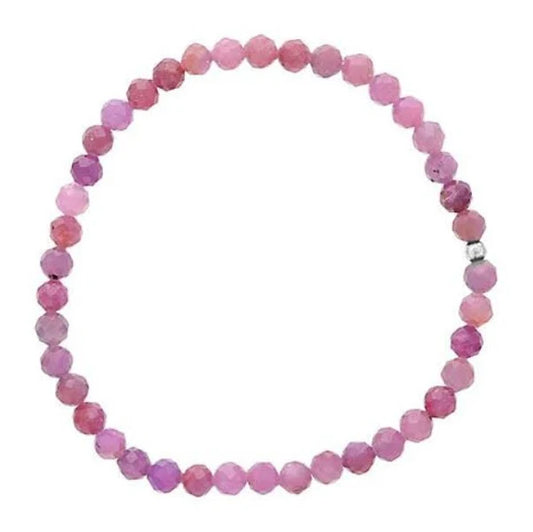 Maharaja Collection Faceted Ruby Bracelet with Gold Filled Bead in Gold Filled