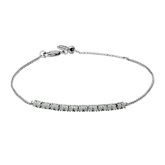 Maharaja Collection Round Genuine Ethiopian Opal Adjustable Bracelet in Sterling Silver