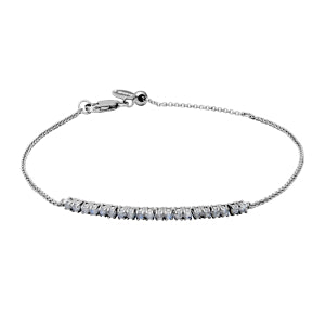 Maharaja Collection Round Blue Rainbow Moonstone Adjustable Bracelet in Sterling Silver