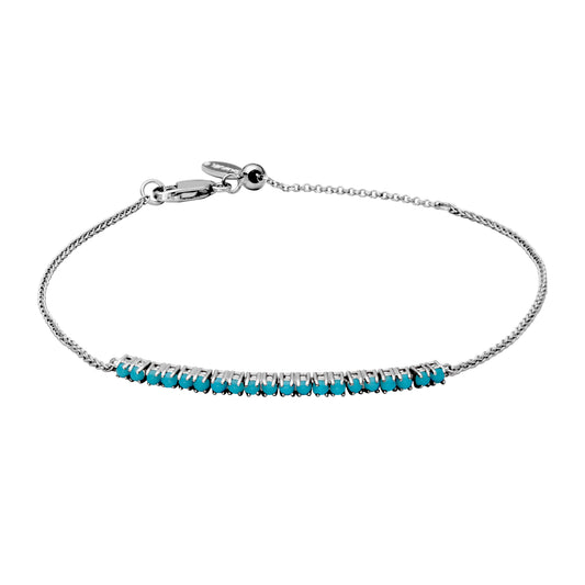 Maharaja Collection Sleeping Beauty Turquoise Adjustable Bracelet in Sterling Silver