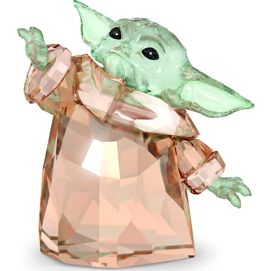 Maharaja Collection Swarovski Star Wars Mandalorian The Child Crystal Necklace in Gold Tone