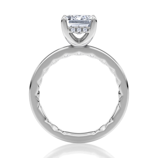 Maharaja Collection Oval Diamond with Round Diamond Accents Engagement Ring in 14K White Gold (2.8ctw)