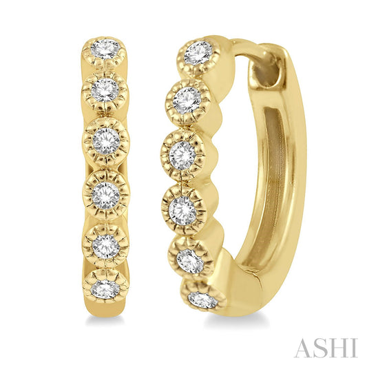 Maharaja Collection Petite Diamond Huggie Fashion Earrings in 14K White Gold (0.10ctw)