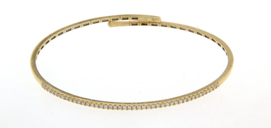 Maharaja Collection Round Diamond Bangle Bracelet in 18K Yellow Gold (0.43ctw)