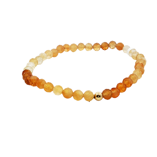 Maharaja Collection Faceted Citrine Bracelet with Gold Filled Bead