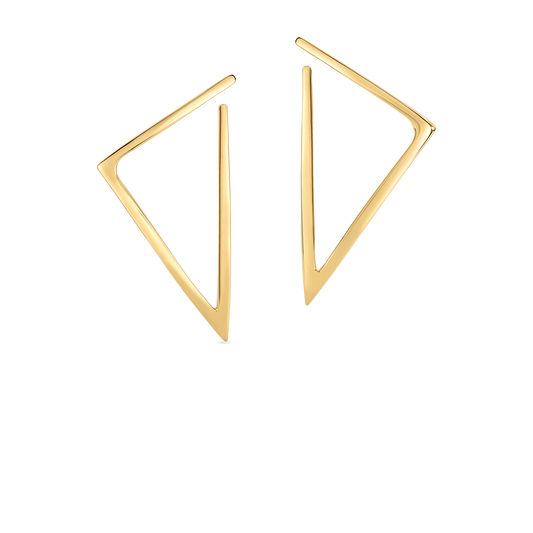 Maharaja Collection Triangle Earrings in 18K Yellow Gold