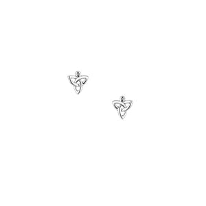 Maharaja Collection Round Diamond Trinity Post Earrings in Sterling Silver