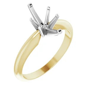 Maharaja Collection Solitaire Mounting for 10.5 x 5.5mm Marquis in 14K Two-Tone Gold