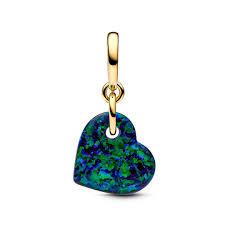 Maharaja Collection Opalescent Green Heart Dangle Charm