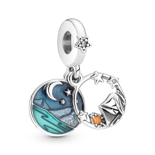 Maharaja Collection Camping Night Sky Double Dangle Charm