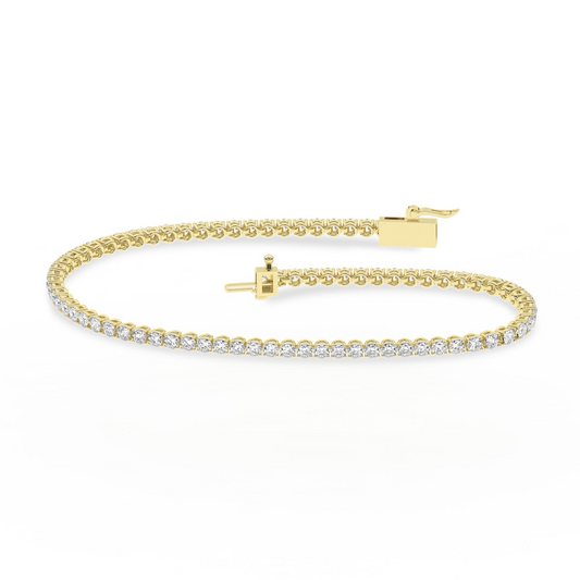 Maharaja Collection Round Lab Grown Diamond Tennis Bracelet in 14K Yellow Gold (3.00ctw)