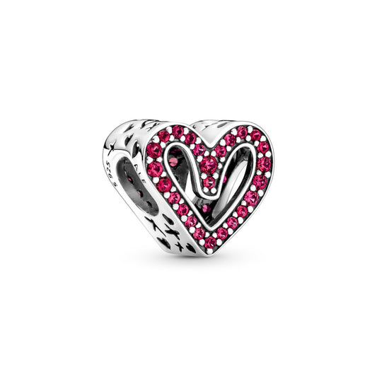 Maharaja Collection Heart Charm Ruby Red Pendant Necklace