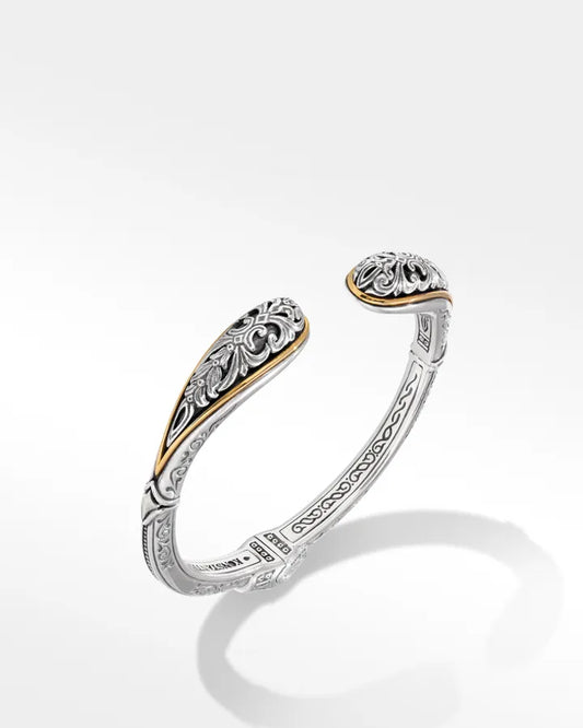 Maharaja Collection '1993' Sterling Silver and 18K Yellow Gold Hinge Bracelet in 18K Yellow Gold