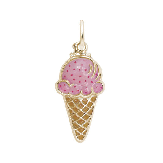 Maharaja Collection Painted Ice Cream Cone Charm in Sterling Silver