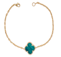 Maharaja Collection Round Malachite Gold Bracelet in 14K Yellow Gold