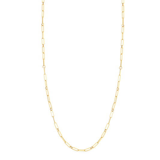 Maharaja Collection Paper Clip Chain Necklace in 18K Yellow Gold