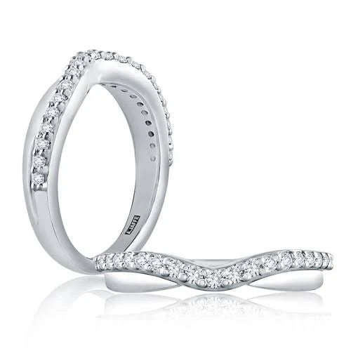 Maharaja Collection Round Diamond Classic Wedding Band with 21 Round Diamonds 0.25ctw in 14K White Gold