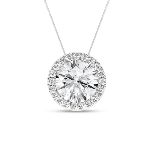 Maharaja Collection Lab Grown Diamond Pendant Necklace in 14K White Gold (1cttw)