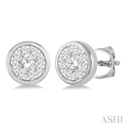 Maharaja Collection Lovebright Essential Diamond Stud Earrings in 14K White Gold (0.3ct)