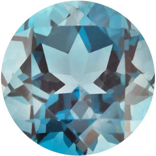 9mm Round Natural London Blue Topaz