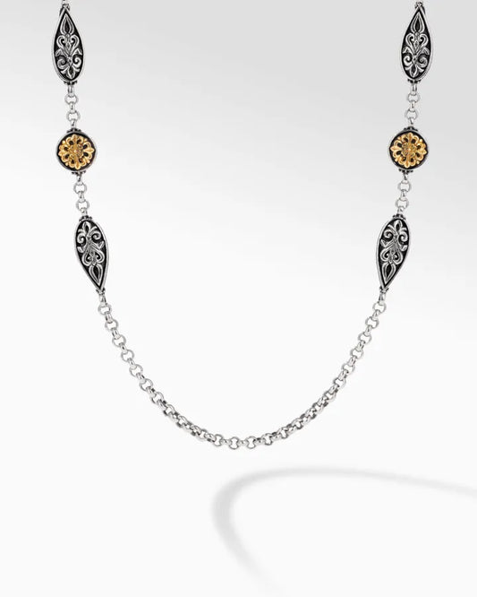 Maharaja Collection '1993' Sterling Silver & 18K Yellow Gold 20" Station Necklace