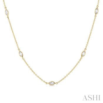 Maharaja Collection Marquise Diamond Station Necklace in 1ct