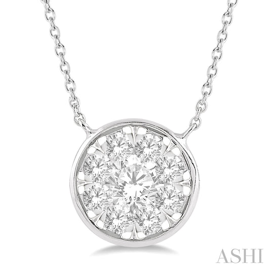 Maharaja Collection Round Lovebright Diamond Necklace in 14K White Gold (0.75ctw)
