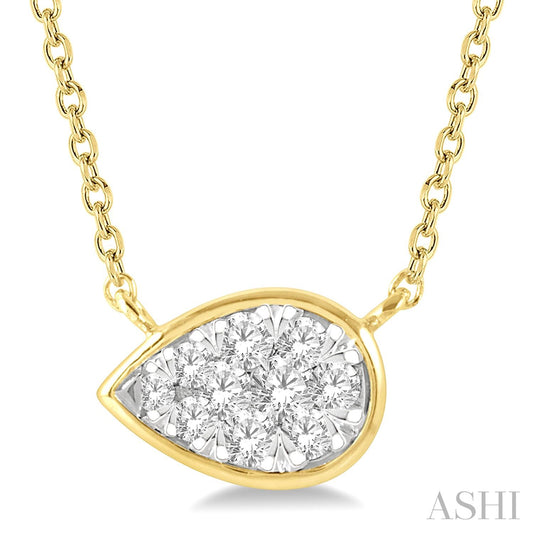 Maharaja Collection Pear Shape Lovebright Diamond Essential Necklace (0.55tcw) in 14K White Gold