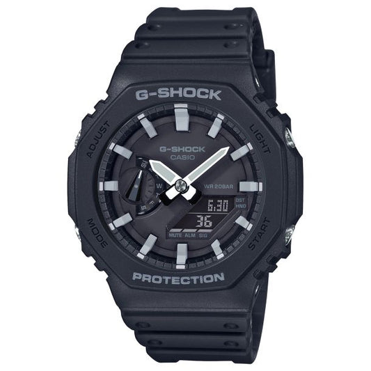 Maharaja Collection GA-2100 Series Analog-Digital Black Resin Watch 48.5mm in Stainless Steel