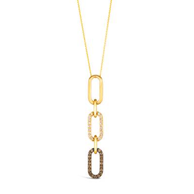 Maharaja Collection Chocolate and Nude Diamond Pendant Necklace in 14K Yellow Gold (0.66ctw)