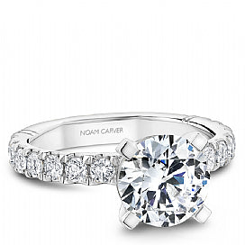 Maharaja Collection Platinum Solitaire Semi-Mount Engagement Ring (0.796tdw)
