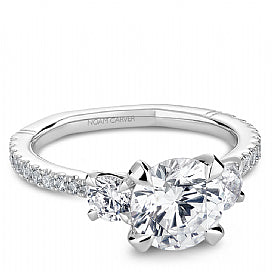 Maharaja Collection Atelier 3 Stone Semi-Mount Engagement Ring in 14K (0.72ct)